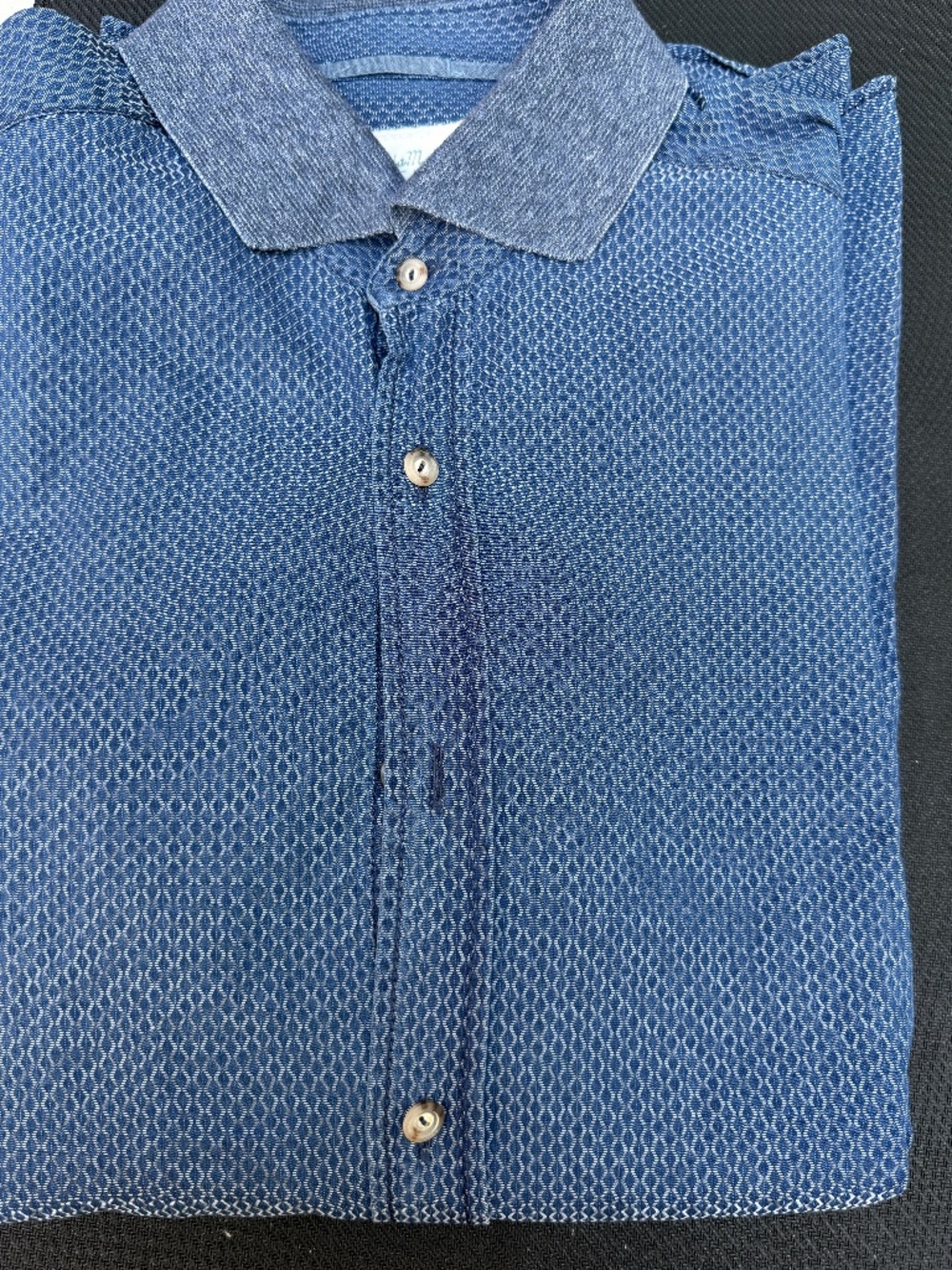 Tintoria Mattei 954 Blue Geometric Button-Down Shirt Men’s 40 / 15¾